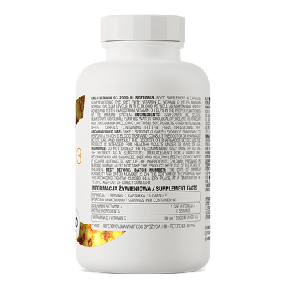 Vitamin D3 2000 IE – 60 Kapseln, 50 µg pro Kapsel | OstroVit