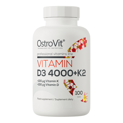 Vitamin D3 4000 IE + K2 (MK-7) – 100 Tabletten, vegetarisch | OstroVit 