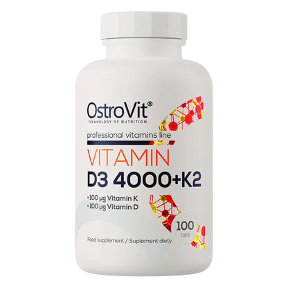 Vitamin D3 4000 IU + K2 MK-7 – 100 Tabletten, Vitamine D3 & K2 | OstroVit