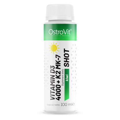 Vitamine D3 4000 IE + K2 MK‑7 Shot – Kiwi, 100 ml | OstroVit