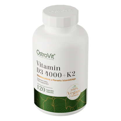 Vitamin D3 4000 IU + K2 VEGE – 120 vegan capsules | OstroVit