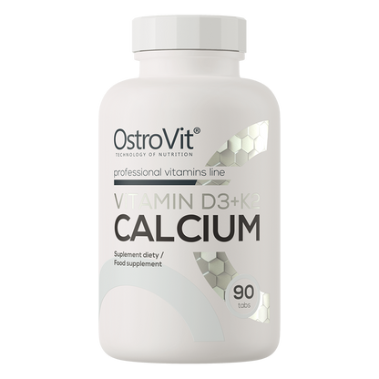 D3 + K2 + Calcium – 90 tabletter, 2000 IE D3, 100 µg K2, 750 mg Ca | OstroVit 
