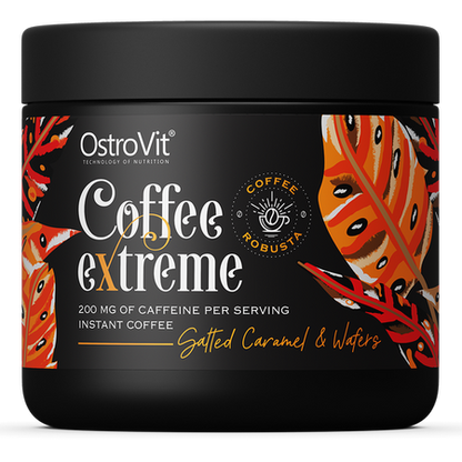 Coffee Extreme 150 g Gezouten Karamel & Wafels – 200 mg Cafeïne per Portie | OstroVit