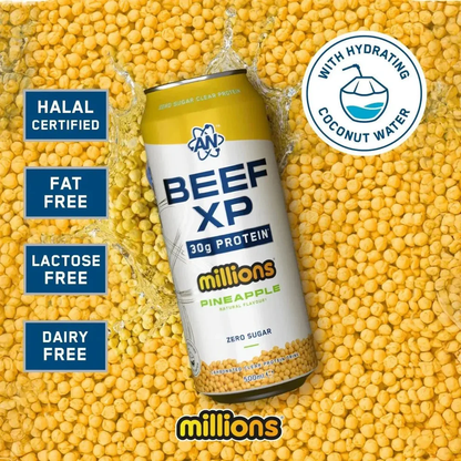 BEEF XP Carbonated Protein Drink 500ml Millions Pineapple