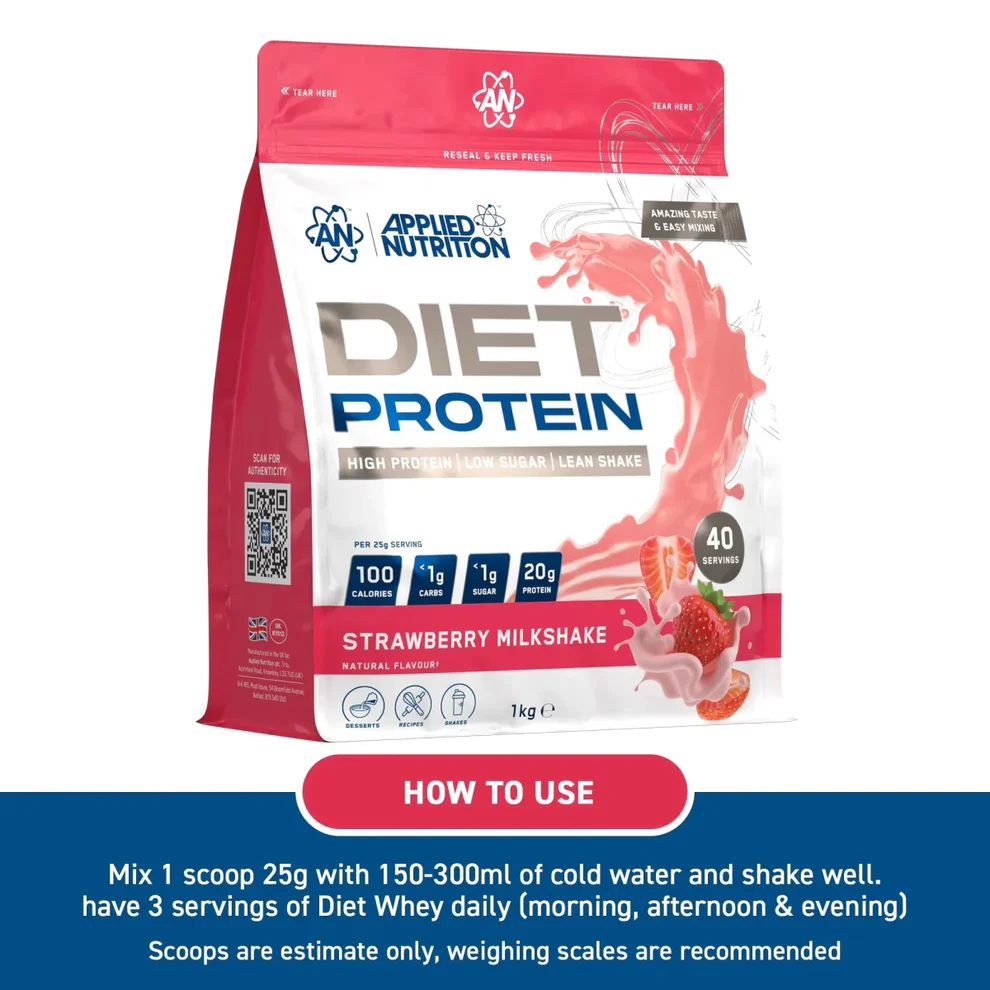 Diet Whey Protein 1 kg Strawberry Shake
