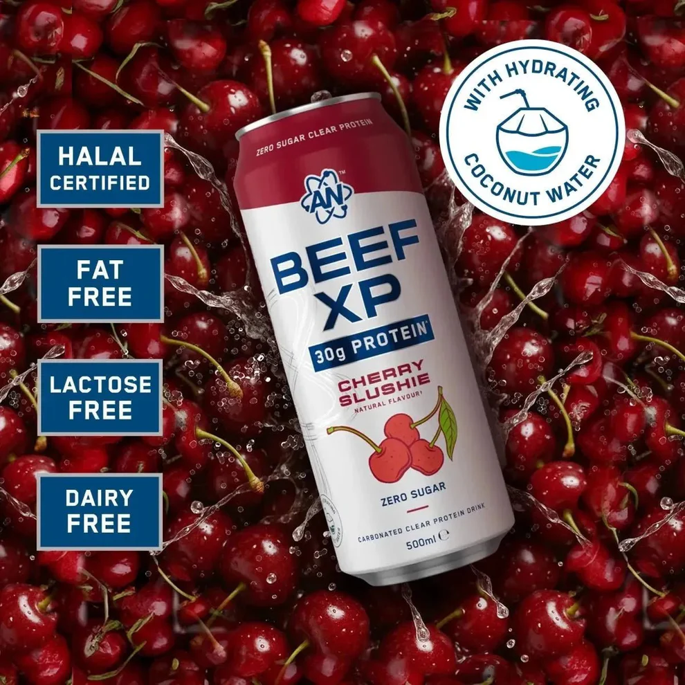 BEEF XP Carbonated Protein Drink 500ml Cherry Slushie
