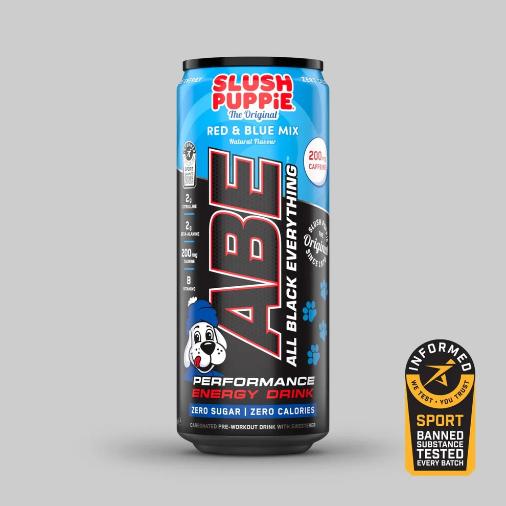 ABE Performance Can 330ml Slush Puppie Red & Blue