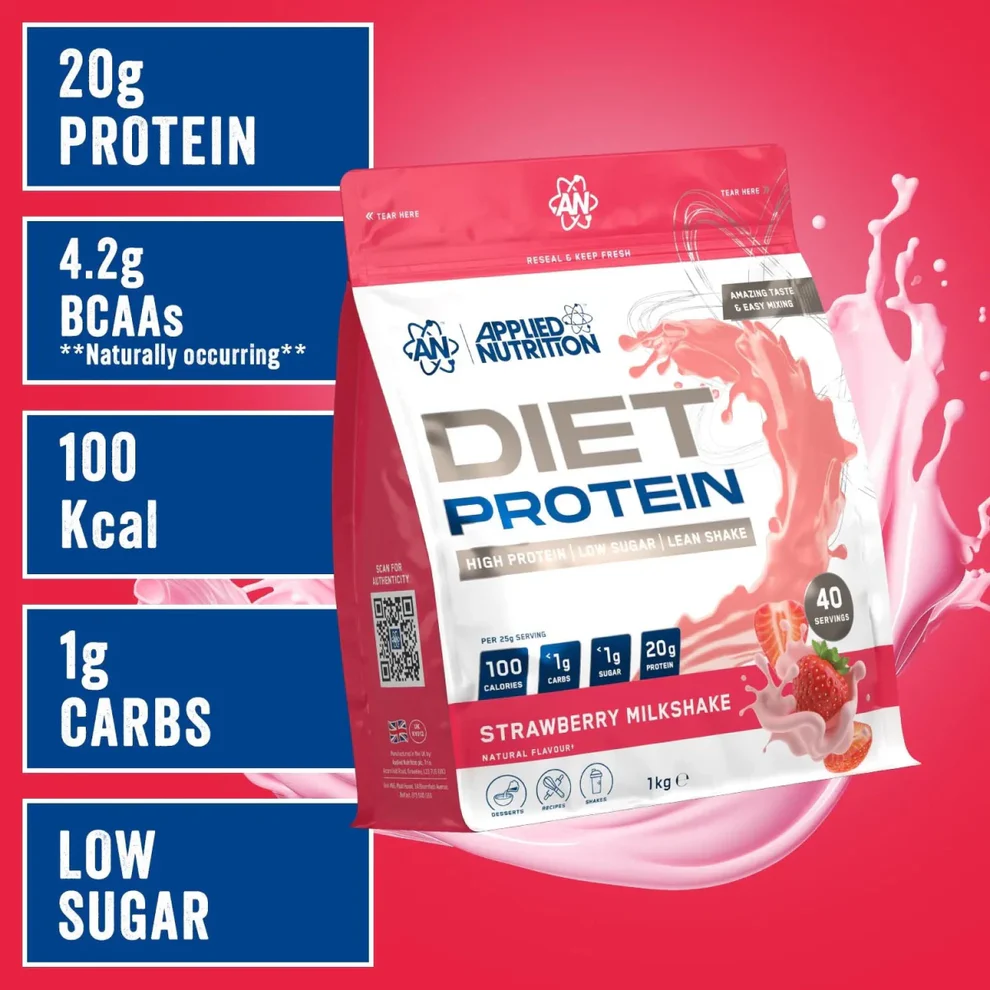Diet Whey Protein 1 kg Strawberry Shake