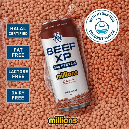 BEEF XP Carbonated Protein Drink 500ml Millions Cola