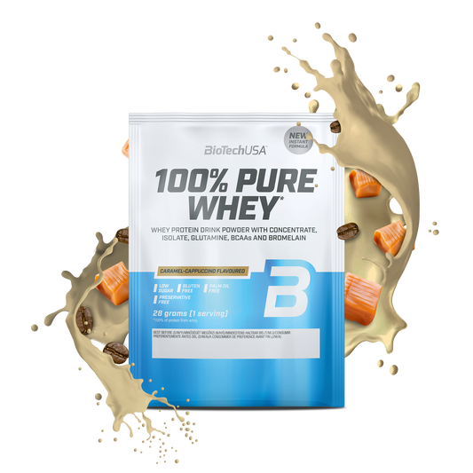 100% Pure Whey 28g sachet Karamel-Cappuccino