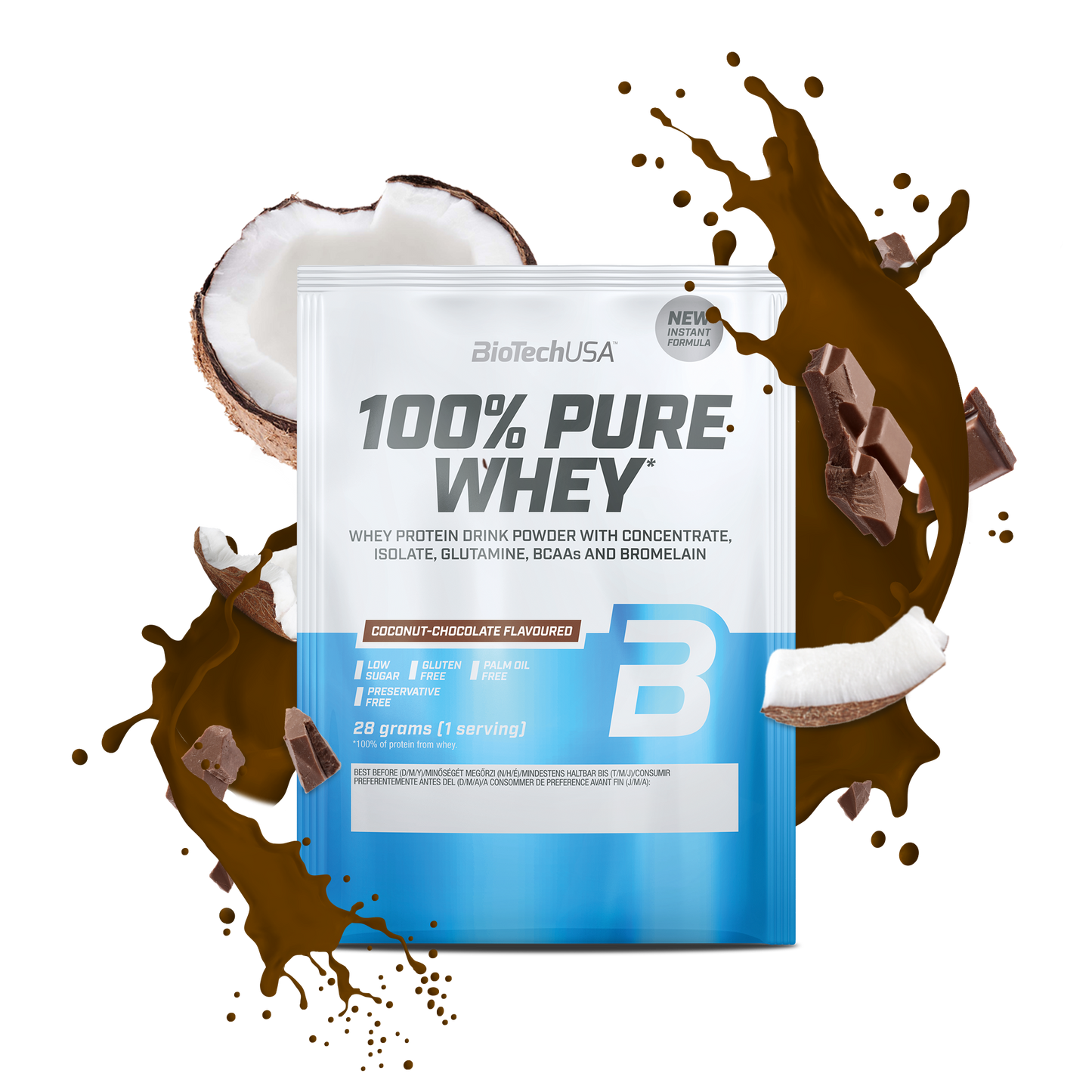 100% Pure Whey 28g sachet Kokos-Chocolade