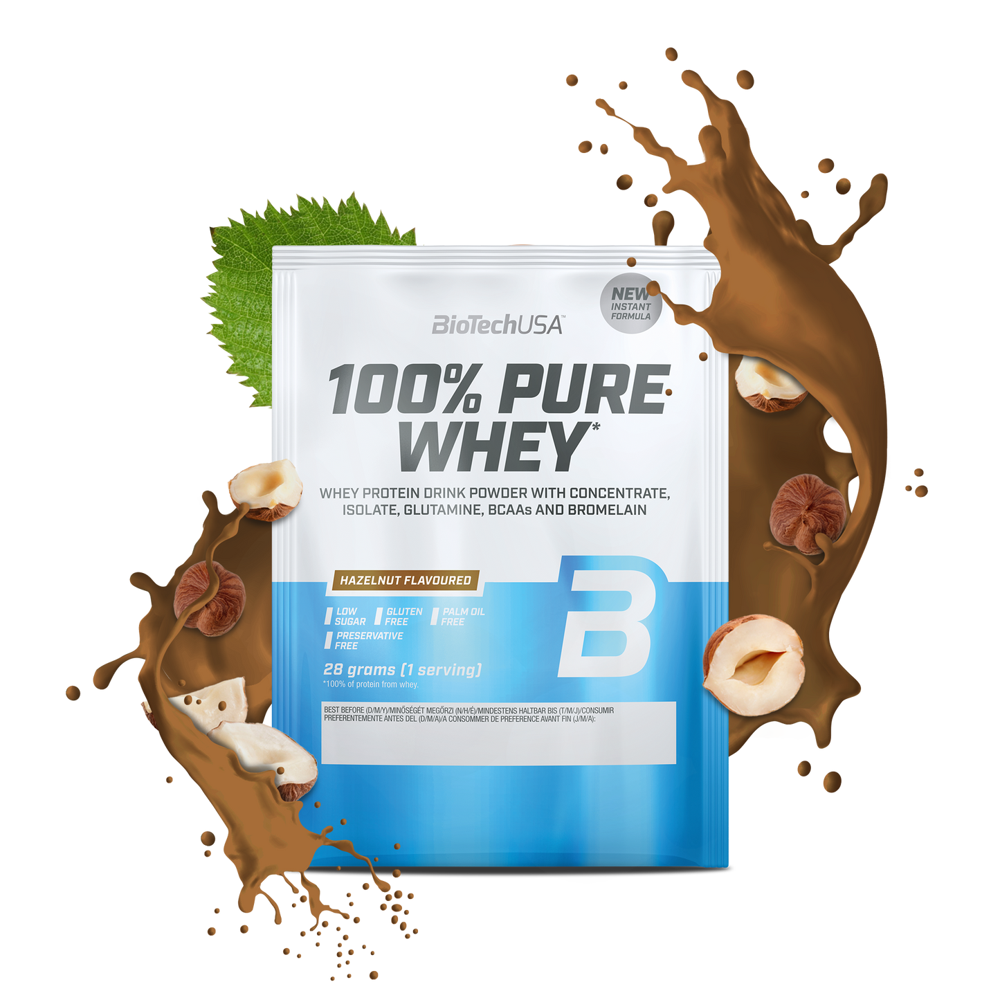 100% Pure Whey 28g sachet Hazelnoot