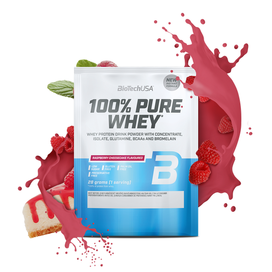 100% Pure Whey 28g sachet Frambozencheesecake