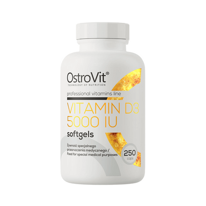 Vitamine D3 5000 IE – 250 softgels, Met olijfolie | OstroVit