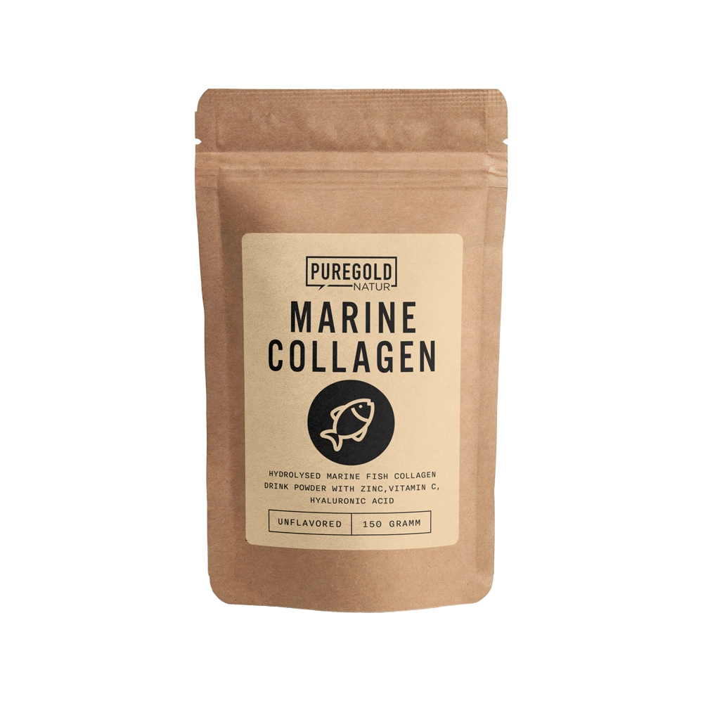 Pure Gold Marine Collagen - (Unflavoured) viscollageen poeder + hyaluronzuur, vit. C & zink, 150 g