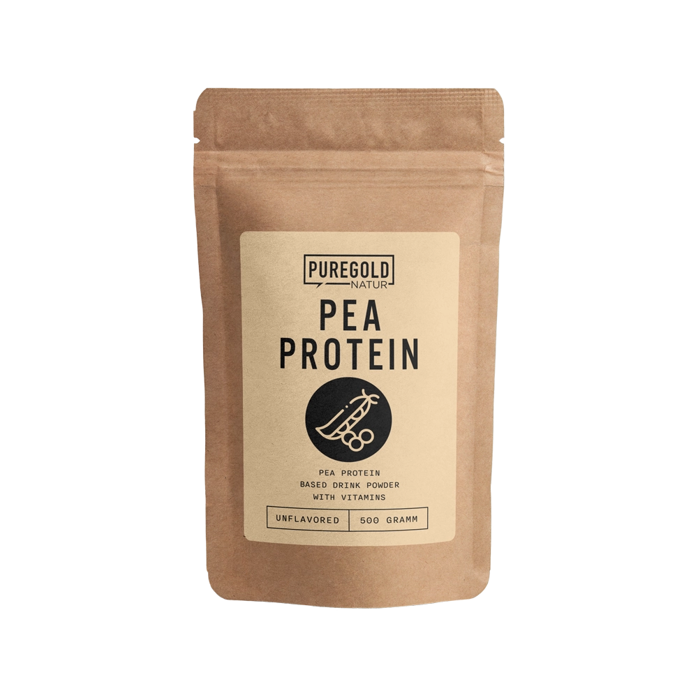 Pure Gold Pea Protein – vegan erwteneiwitpoeder (Unflavoured) + vit. B3 & B6, naturel, 500 g