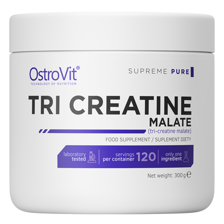 Tri-Creatine | Creatine Malaat | Poeder | 300 g | Supreme Pure Natural | OstroVit